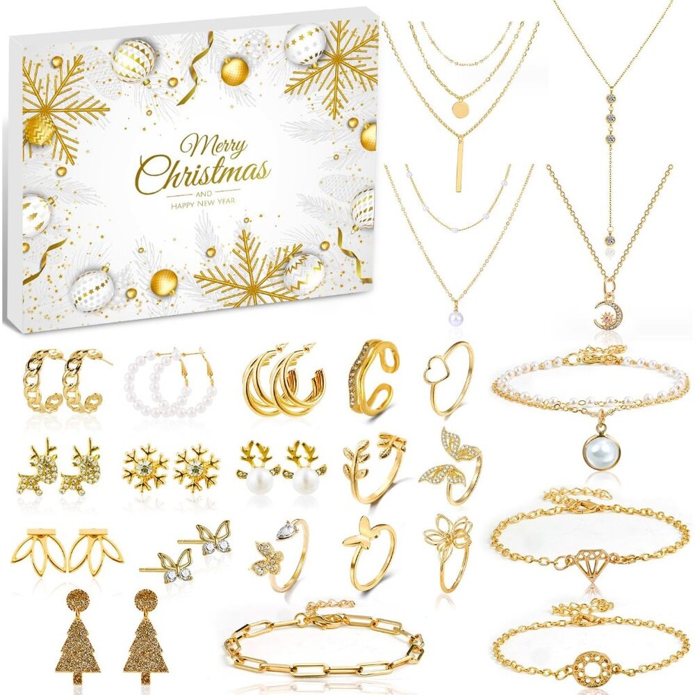 Jewelry Advent Calendar 2025 For Adult Women, 24 Days Of Christmas Advent Calend